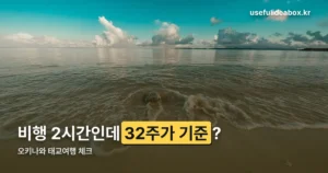 11월 오키나와 태교여행 — 비행 2시간, 안정기 체크리스트